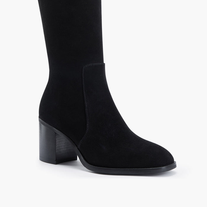AMOS - mid heel suede knee boots