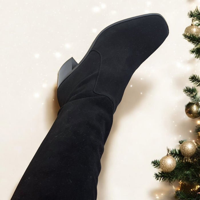 AMOS - mid heel suede knee boots