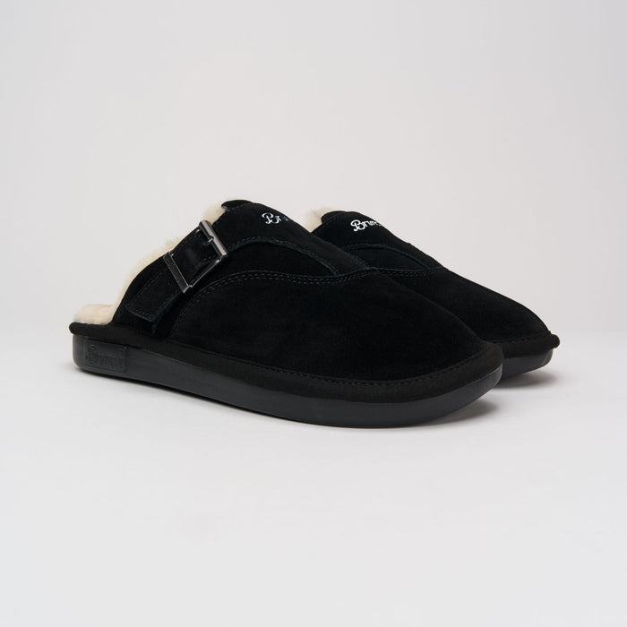 Brunch Amour Shearling slipper in Black suede, main product image