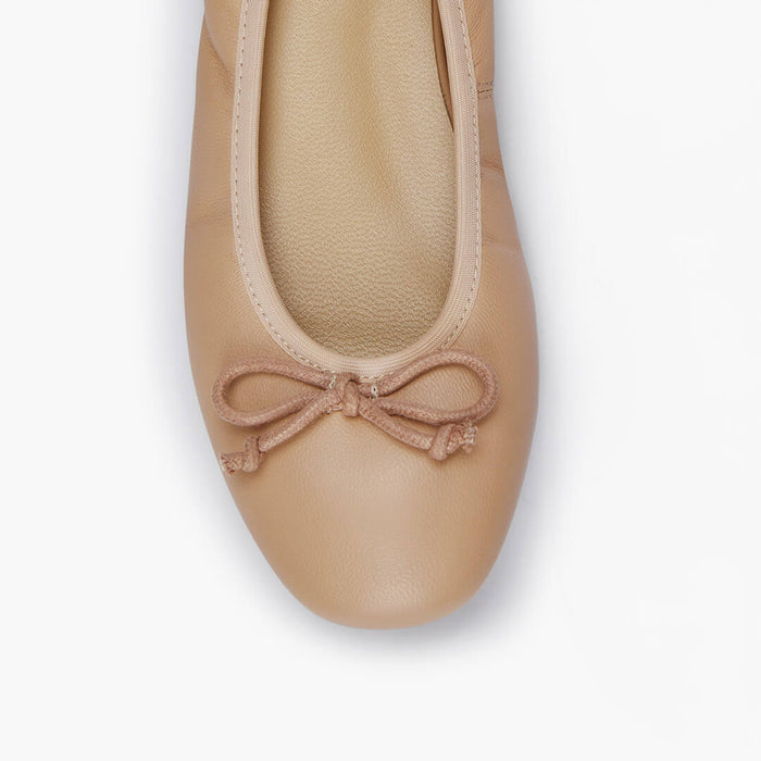 ANAIS - beige soft leather ballet pump