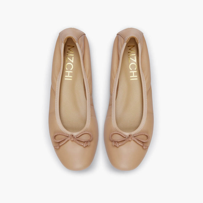 ANAIS - beige soft leather ballet pump