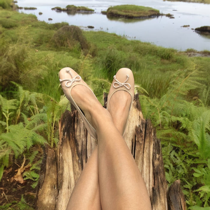 ANAIS - beige soft leather ballet pump