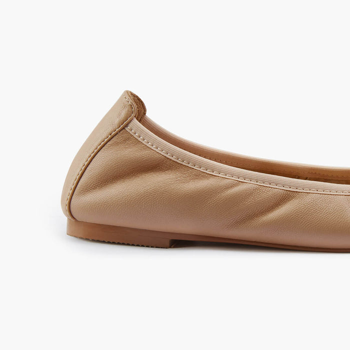 ANAIS - beige soft leather ballet pump