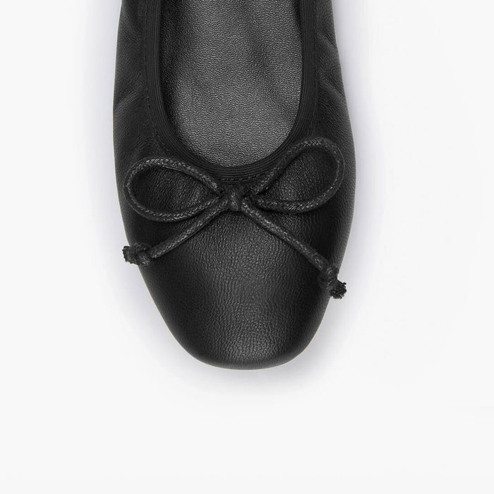 ANAIS - black soft leather ballet pump