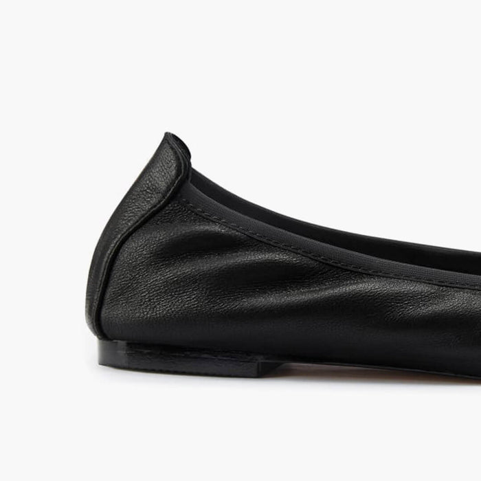 ANAIS - black soft leather ballet pump
