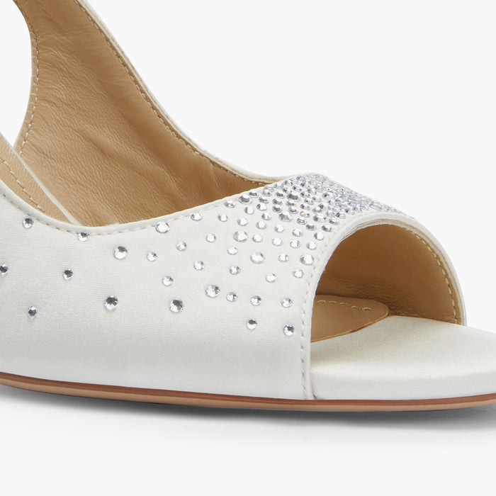 ANGELIKA IVORY SATIN - bridal open toe slingback