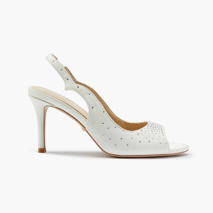 ANGELIKA IVORY SATIN - bridal open toe slingback