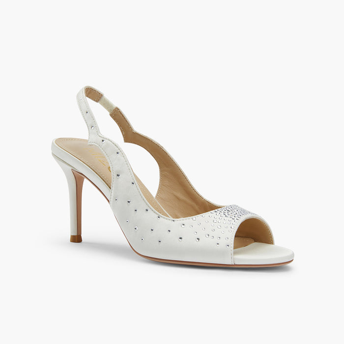 ANGELIKA IVORY SATIN - bridal open toe slingback