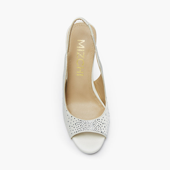 ANGELIKA IVORY SATIN - bridal open toe slingback