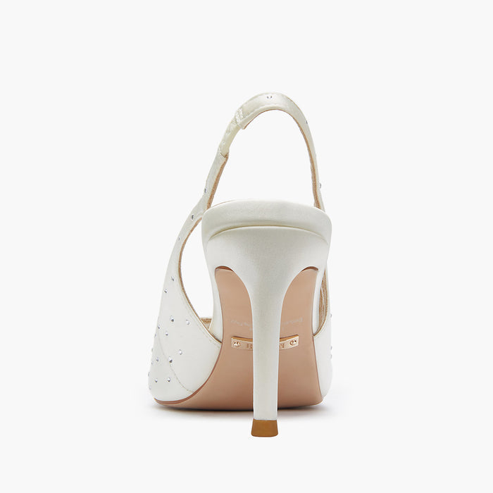 ANGELIKA IVORY SATIN - bridal open toe slingback