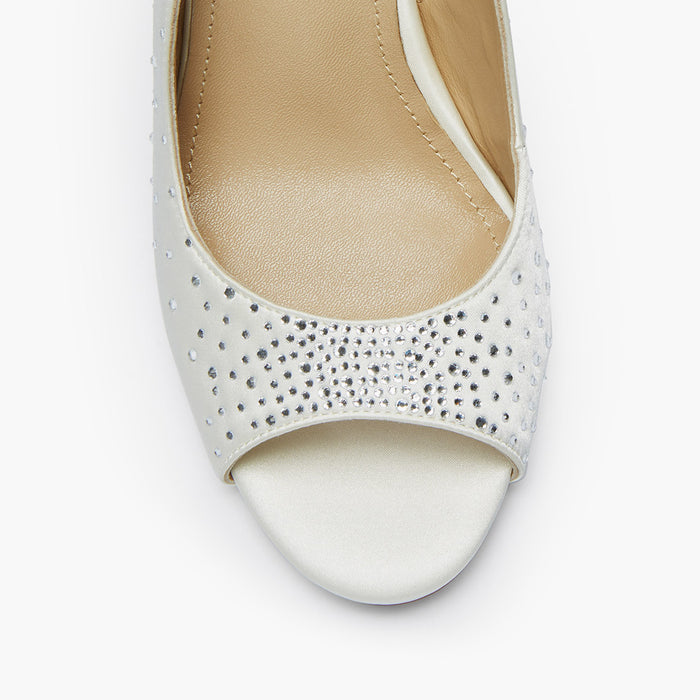 ANGELIKA IVORY SATIN - bridal open toe slingback