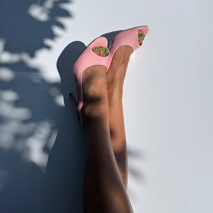ANGELIKA PINK PATENT - open toe slingback