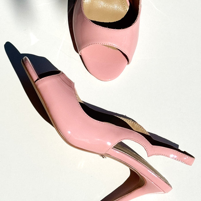 ANGELIKA PINK PATENT - open toe slingback