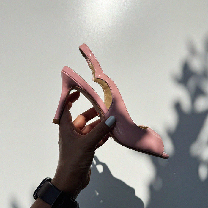 ANGELIKA PINK PATENT - open toe slingback