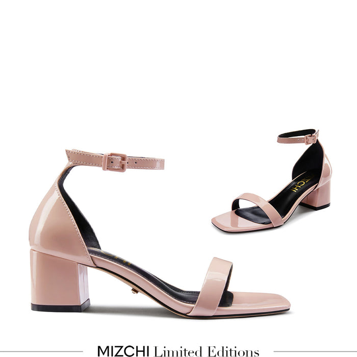 Antonella Beige - Patent Leather Sandals