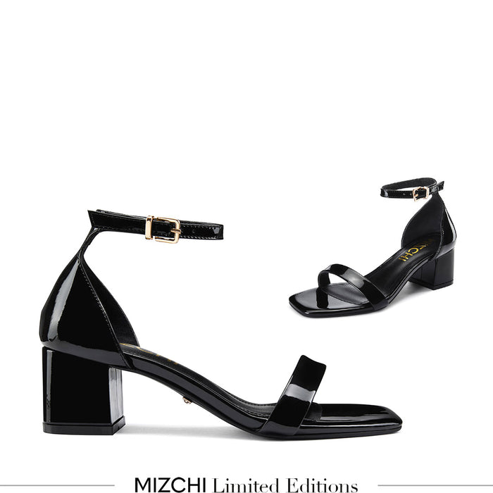 Antonella Black - Patent Leather Sandals