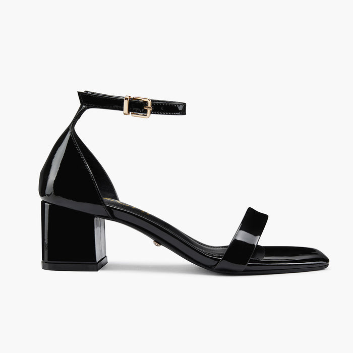 Antonella Black - Patent Leather Sandals