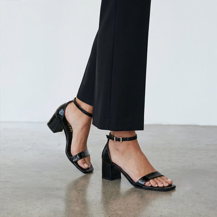Antonella Black - Patent Leather Sandals