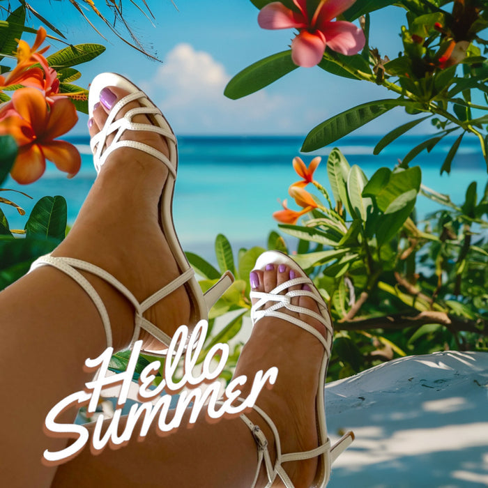 ASTOR - white leather strappy sandal