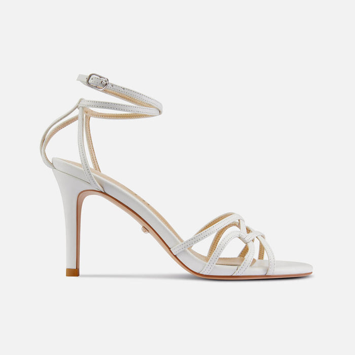 ASTOR - white leather strappy sandal