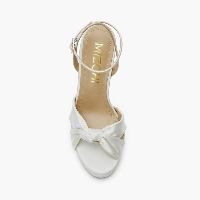 Aurielle Ivory - Satin Platform Sandals