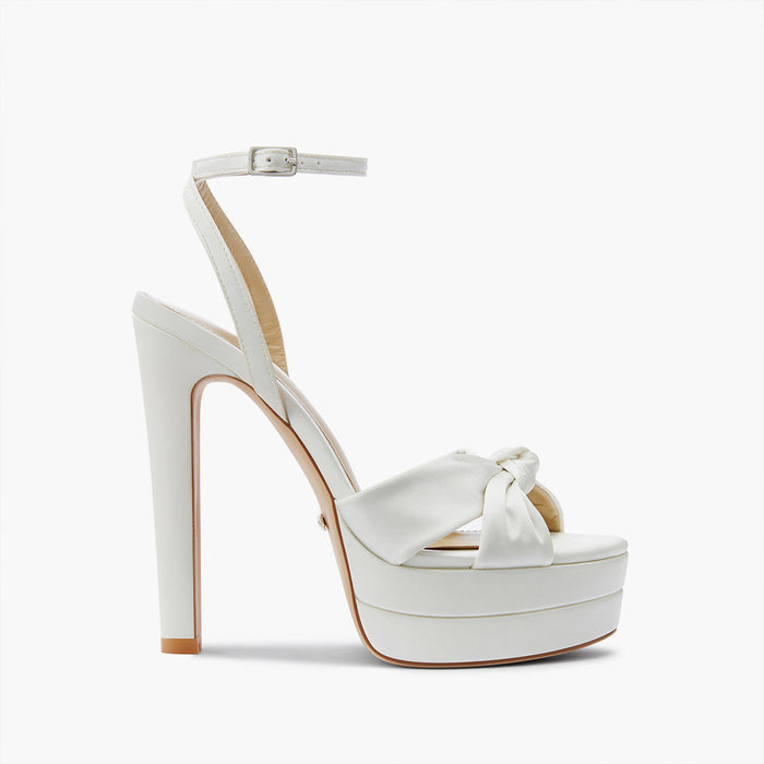 Aurielle Ivory - Satin Platform Sandals