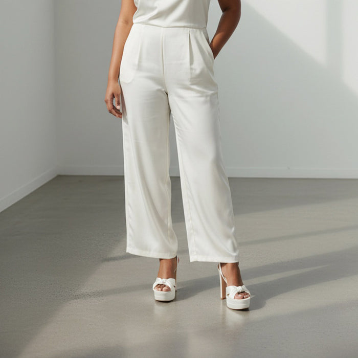 Aurielle Ivory - Satin Platform Sandals