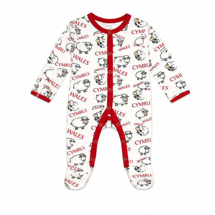 Babies Cymru Wales Sheep Sleepsuit