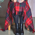 Balmoral Wool Knee Blanket/Throw Fraser Red Tartan