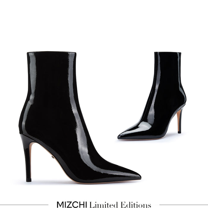 BARGA - black patent ankle boots