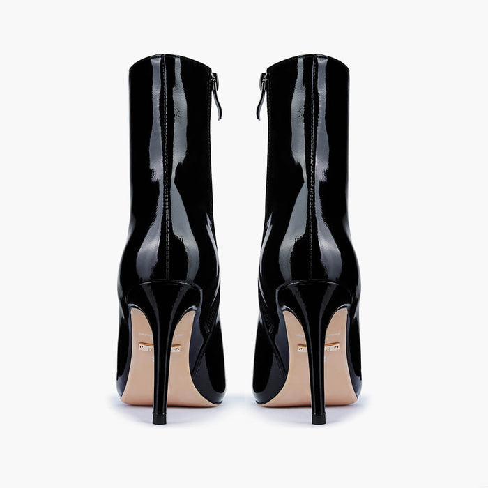 BARGA - black patent ankle boots