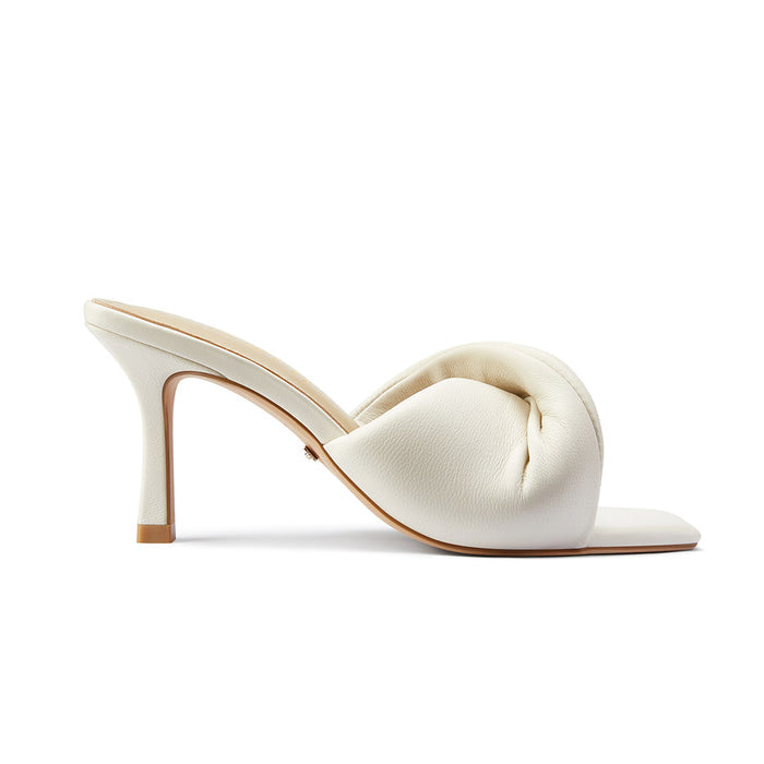 BASTINA PUFFY ivory - Leather Mules