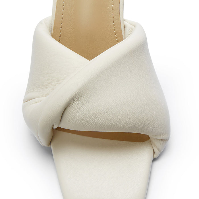 BASTINA PUFFY ivory - Leather Mules