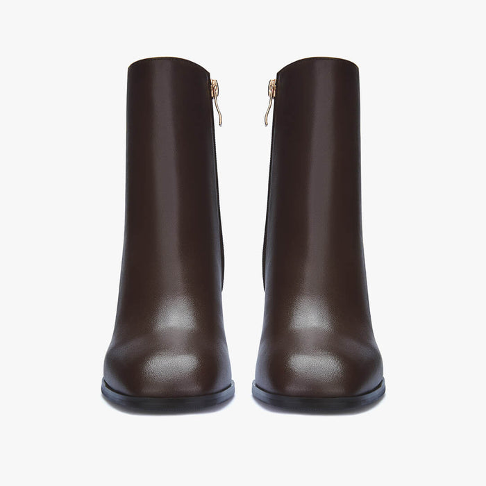 BELGO - brown chunky heel ankle boot