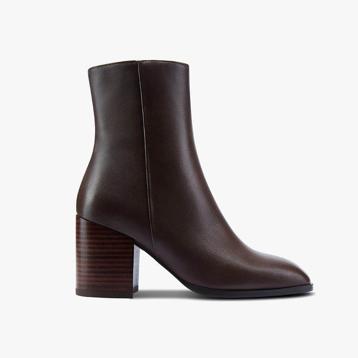 BELGO - brown chunky heel ankle boot