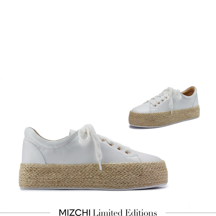 BEST DAY - raffia flatform sneakers