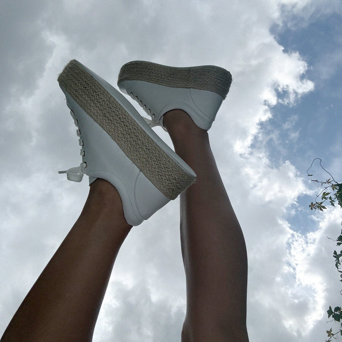 BEST DAY - raffia flatform sneakers