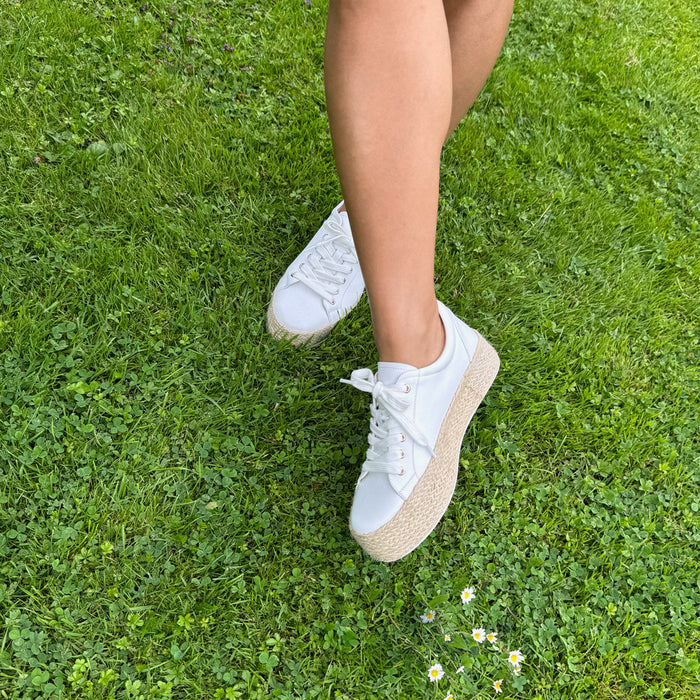 BEST DAY - raffia flatform sneakers