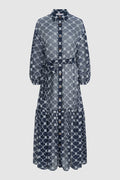 beverly shirt dress in navy by buttonscarves