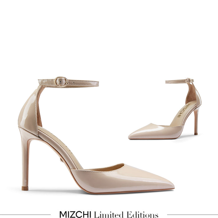 BIANCA  BEIGE - classic ankle strap pumps