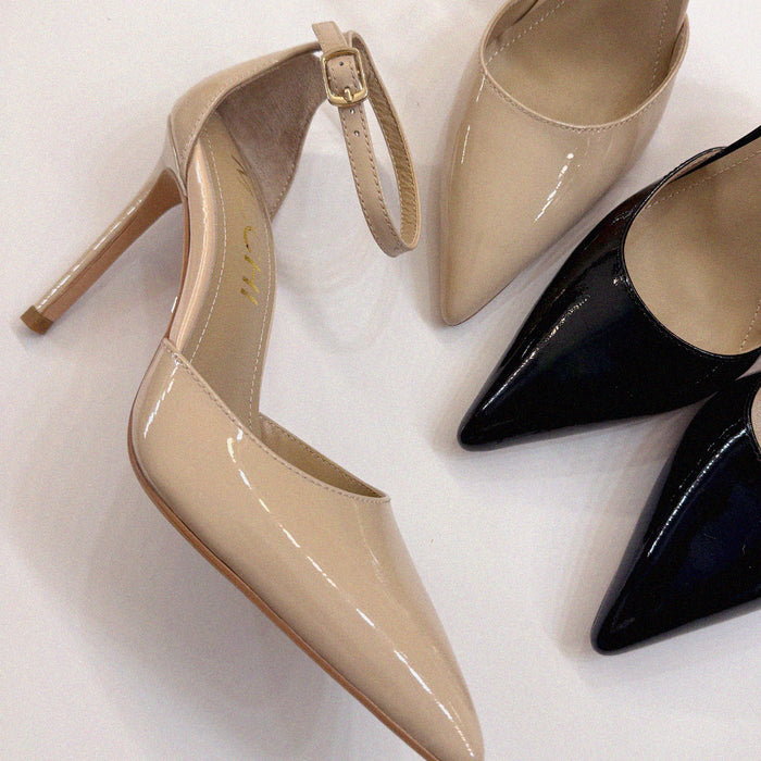 BIANCA  BEIGE - classic ankle strap pumps