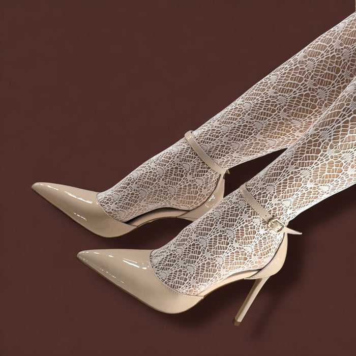 BIANCA  BEIGE - classic ankle strap pumps