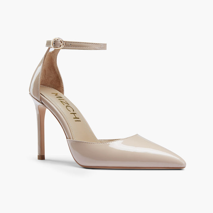 BIANCA  BEIGE - classic ankle strap pumps