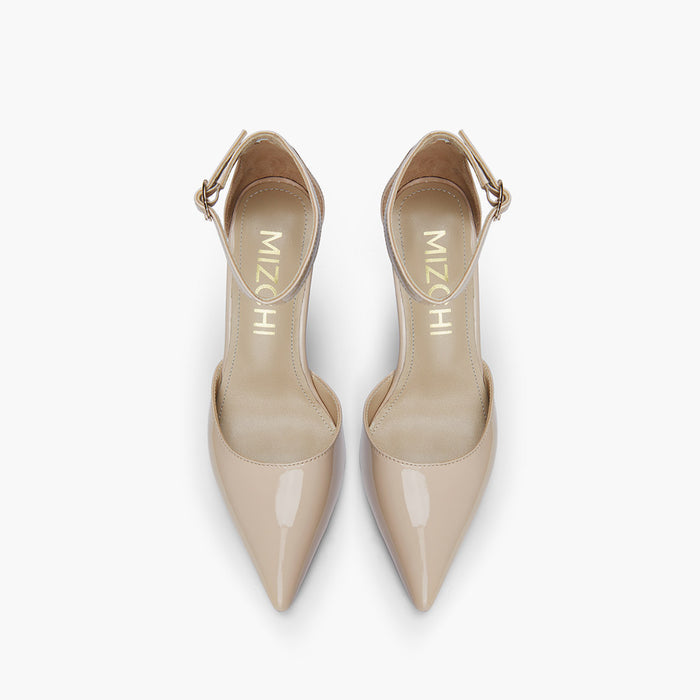 BIANCA  BEIGE - classic ankle strap pumps