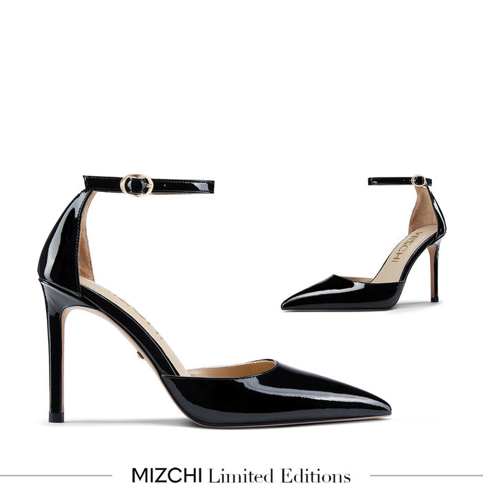 BIANCA BLACK - classic ankle strap pumps