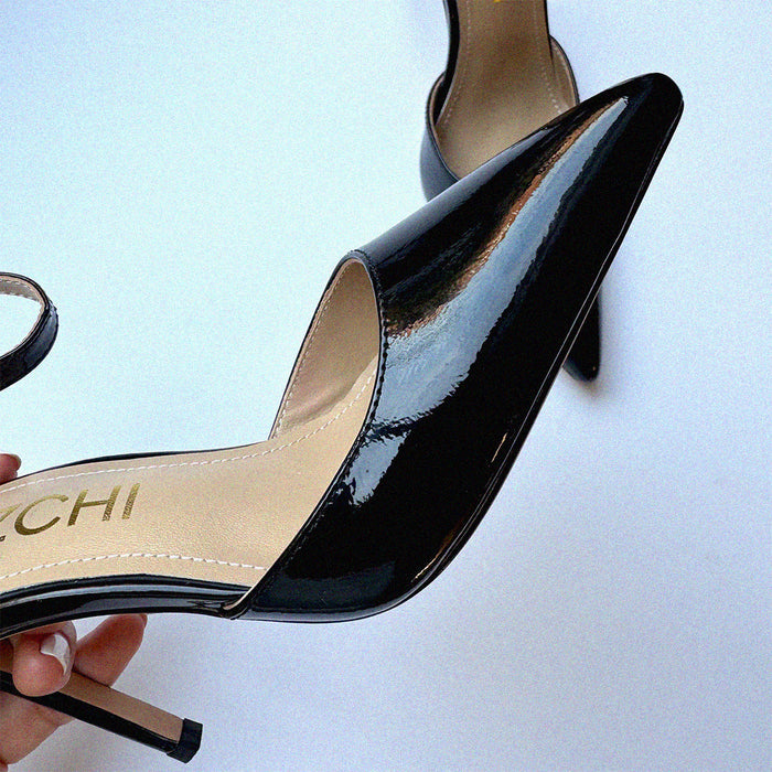 BIANCA BLACK - classic ankle strap pumps
