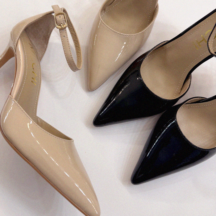 BIANCA BLACK - classic ankle strap pumps