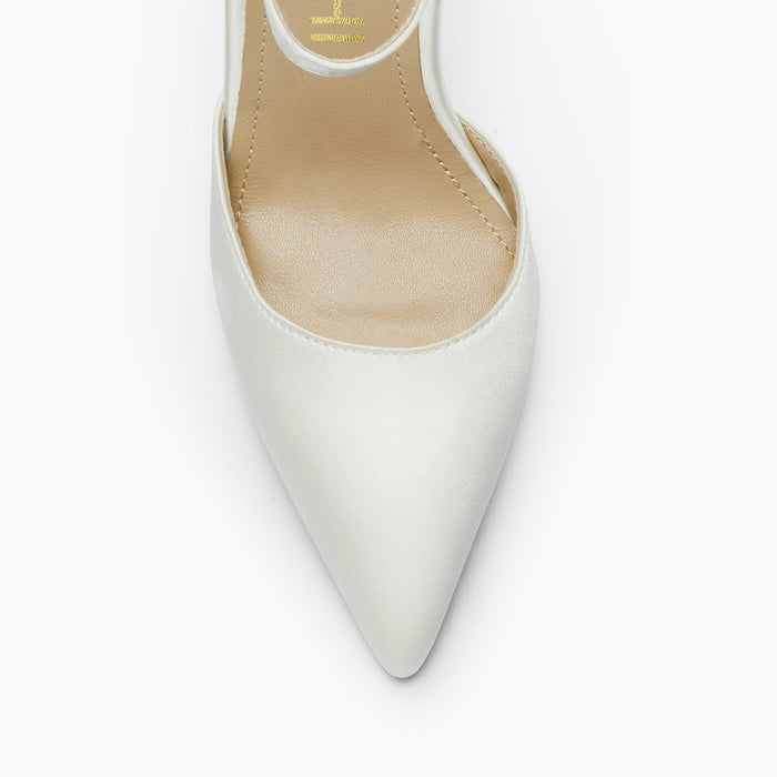 BIANCA  IVORY SATIN - classic ankle strap pumps