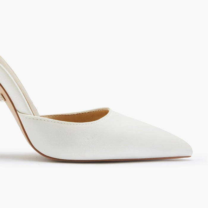 BIANCA  IVORY SATIN - classic ankle strap pumps
