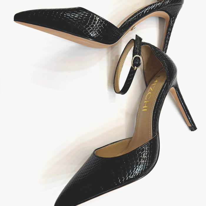 BIANCA LIZARD - classic ankle strap pumps